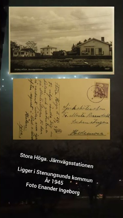 Stora Höga. Järnvägsstationen r i Stenungsunds kommunÅr1945Foto Enander Ingeborg