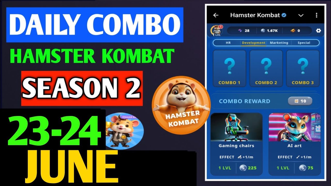 Hamster Kombat Game Dev Daily Combo | 23 June Hamster Kombat Daily Combo | Hamster Daily Combo