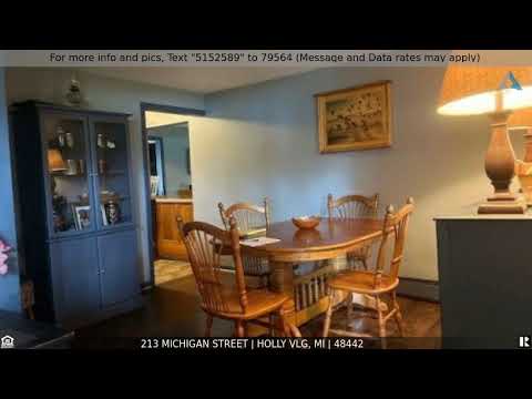 213 MICHIGAN Street, Holly Vlg, MI home video tour