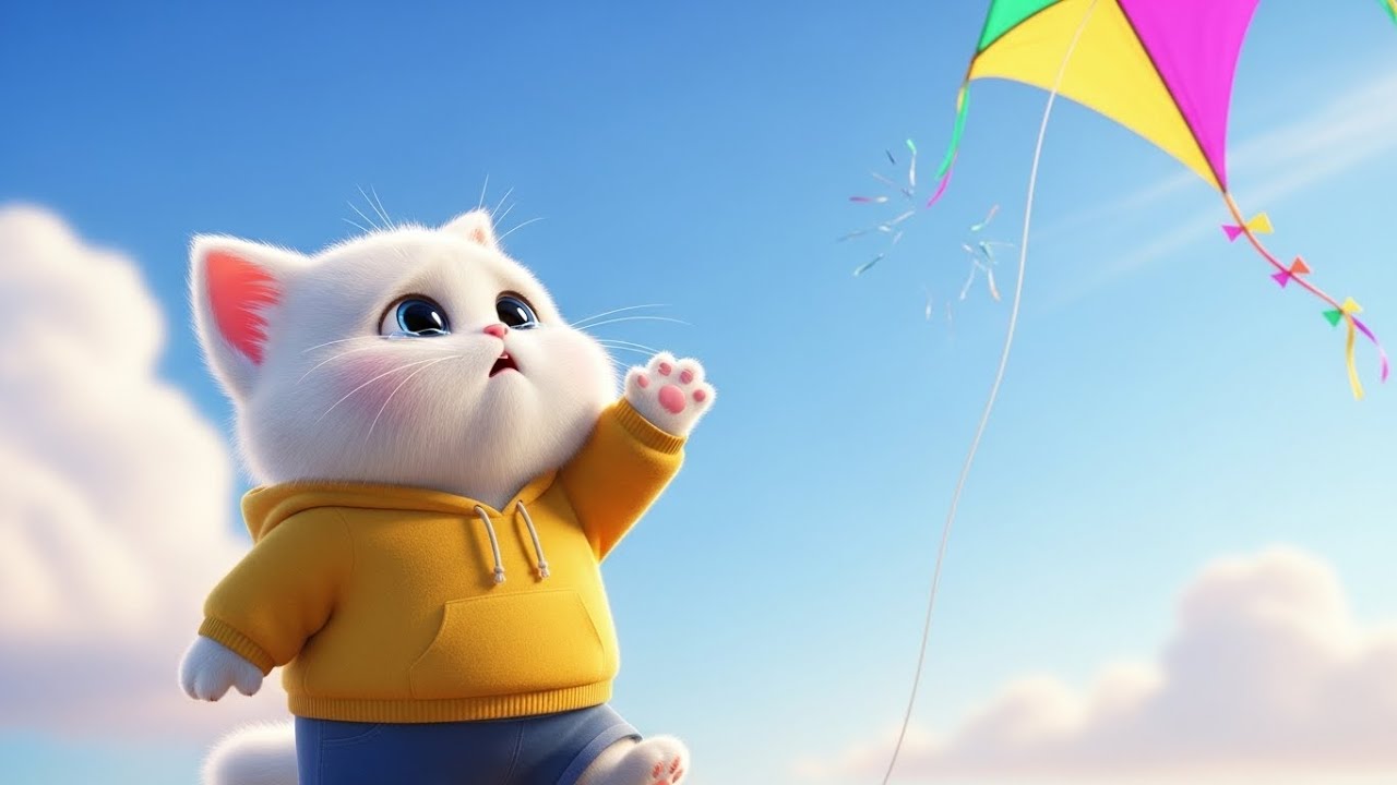 “Kitten’s Lost Kite – A Heart-Melting Pixar-Style Journey 🪁💛”