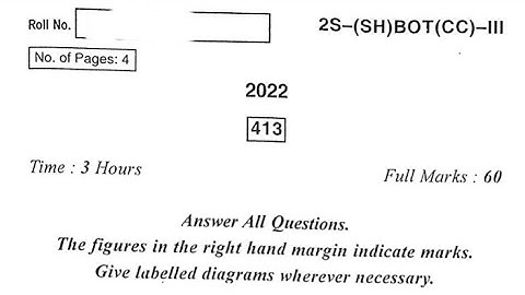 Botany Core 3 Question paper Dhenkanal autonomous college 2022 || Botany #botanypreviousquestions