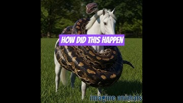 Wildlife Attack Caught on Camera! Man Saves Horse from Giant Snake #shorts