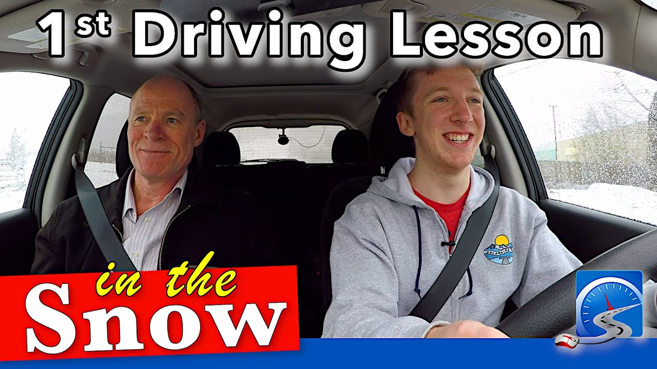 First Smart Driving Lesson with Instructor in Snow - YouTube