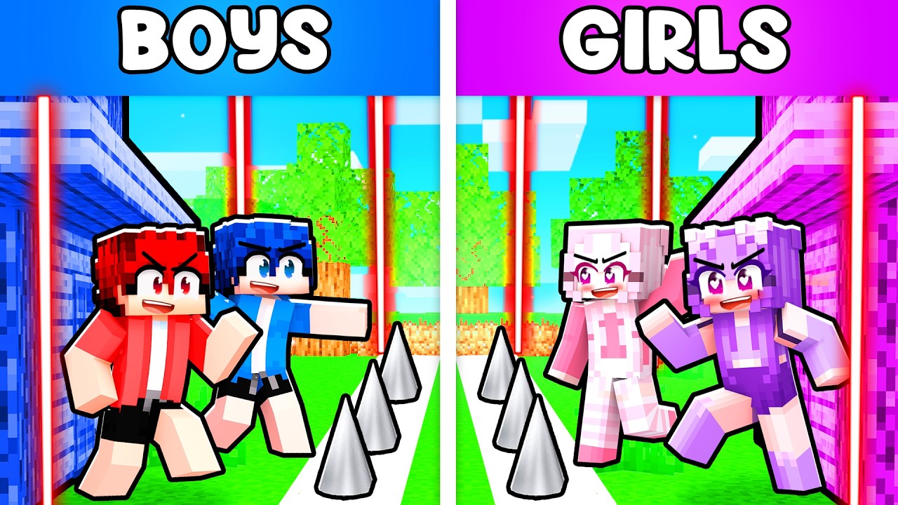 BOYS vs GIRLS SECURITY HOUSE in Minecraft!