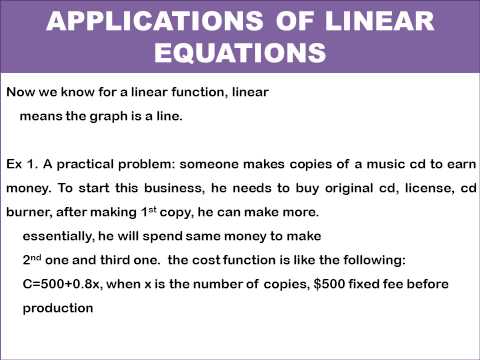 Business Applications of Linear Functions 