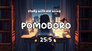 Pomodoro Method - 25/5 | 3 hours timer for studying | Deep focus and cozy lofi music with rain sound