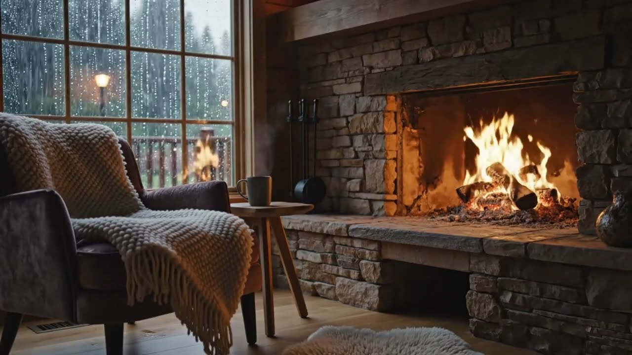 Cozy Fireplace 🔥 Ambient Sounds with Soft Music | Study, Sleep, Relax, Focus & Calm Vibes