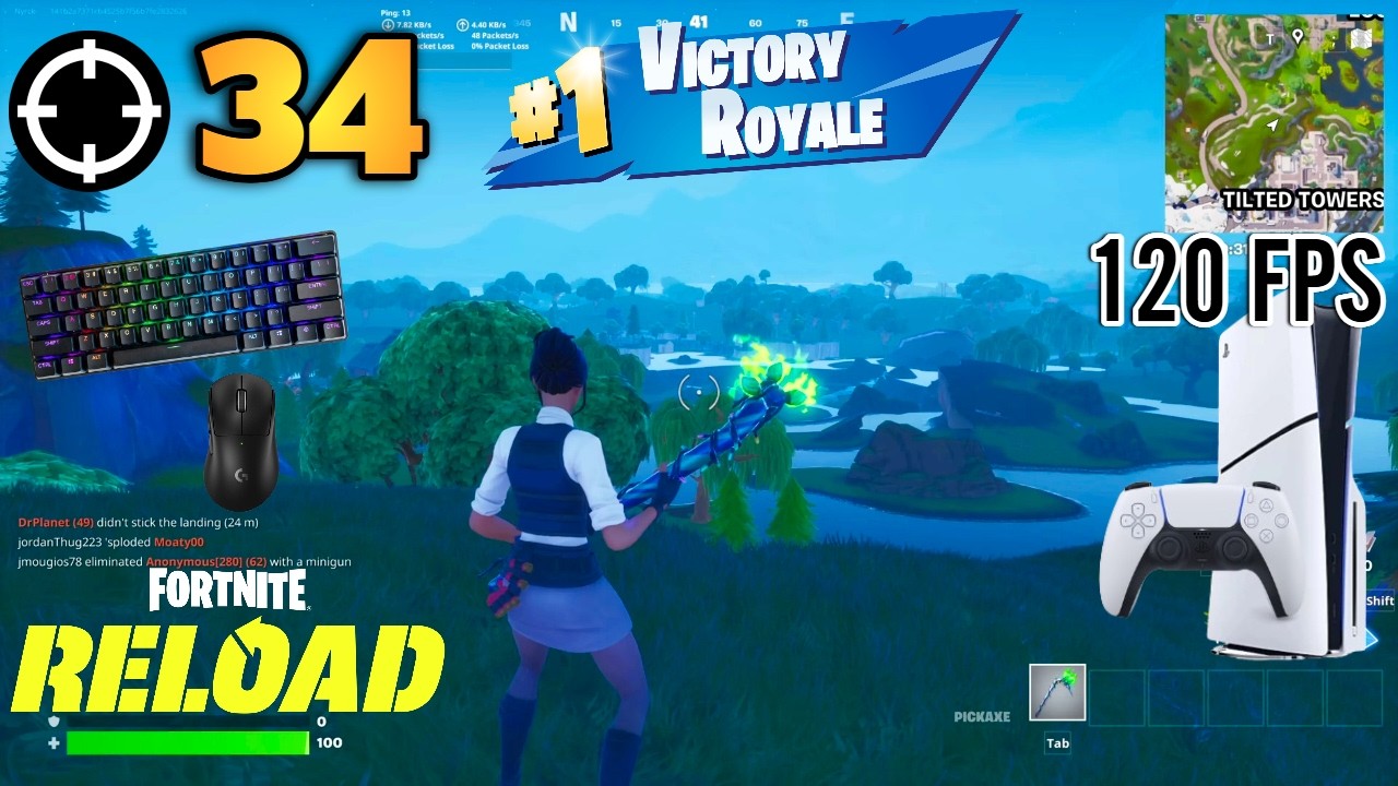 34 Elimination Fortnite  Reload On Ps5 Slim | Keyboard & Mouse Gameplay | 120 FPS | 4K
