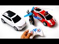 Unboxing rc master car rc helicopter 3D lighting police car rc helicopter