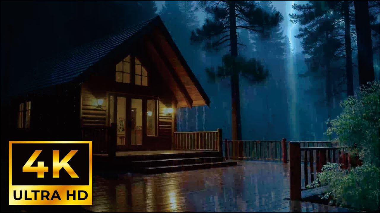 Cozy Forest Bedroom in the Rain 🌲 | Calm Night Rain Ambience for Deep ...