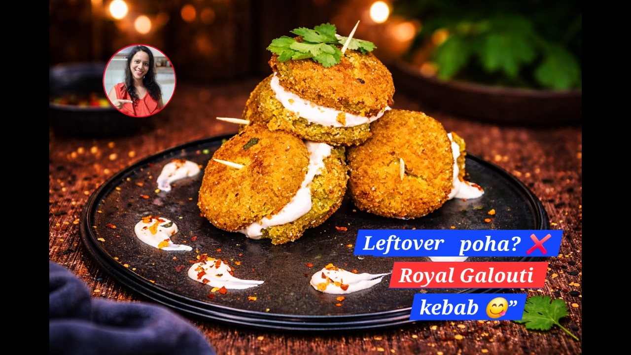 बचे हुए पोहे से बनायें नरम और टेस्टी Poha Galouti Kebab 😋 | Leftover Poha Recipe