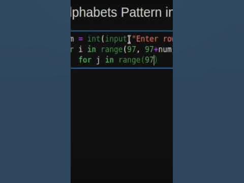 Alphabets Pattern in Python | FreeCodeCamp | data science | machine ...