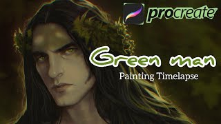 Green Man | Dark Fantasy Digital Painting Timelapse | Procreate on iPad Pro
