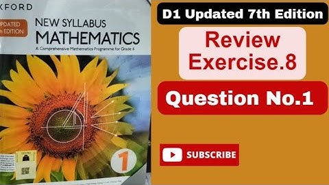 Question number 1 Review exercise 8 |D1|Updated 7th edition Topic Area and perimeter
