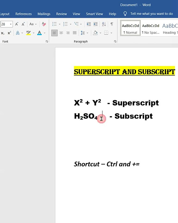 MS Word Trick 4 Superscript and Subscript feature in WORD #shorts # ...