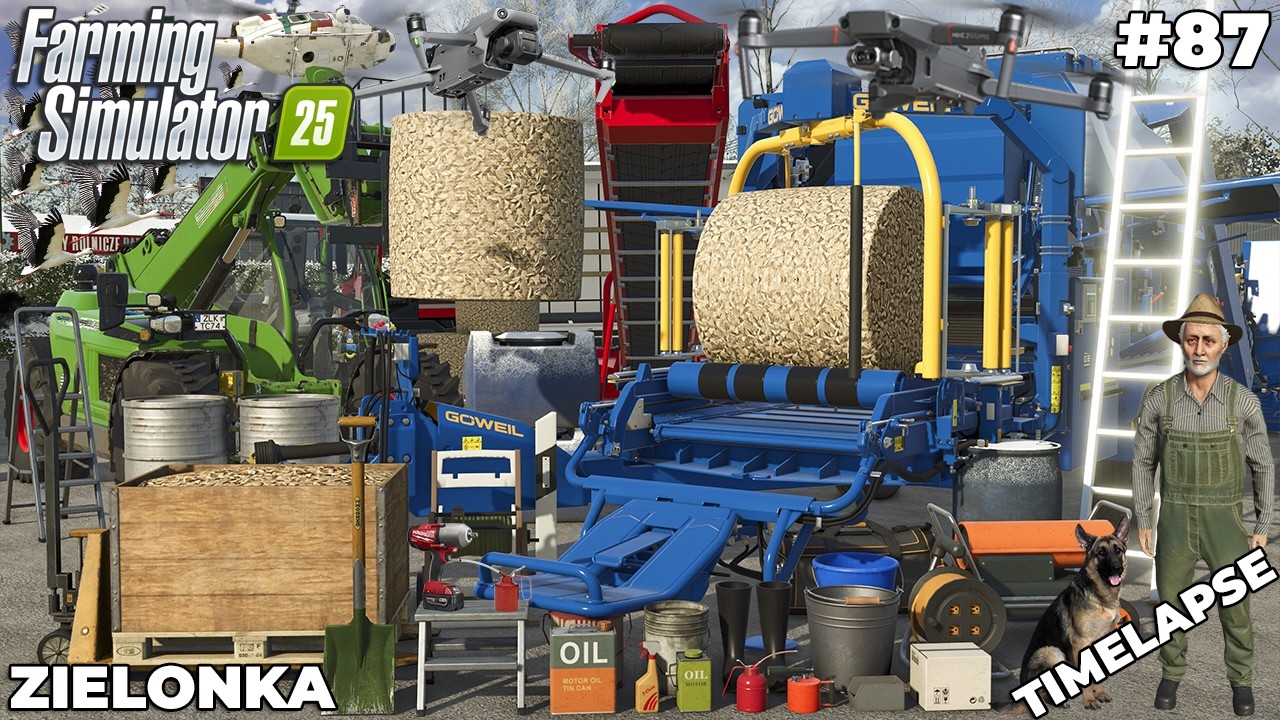 BALING SUGAR BEET CUT WITH GÖWEIL STATIONARY BALER 🚜🔥 | ZIELONKA | Farming Simulator 25 | EP 87