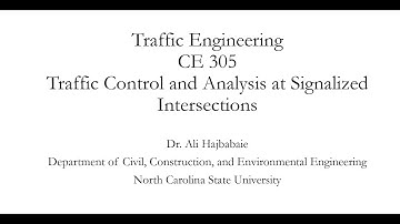 Traffic Engineering (CE 305) Lecture 21 - Signalized Intersections - Examples