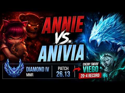 Annie vs. Anivia | Diamond IV MMR - EUW | Patch 26.13 | Enemy Smurf Viego (20-4)