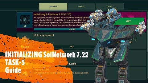 WAR ROBOTS 7TH ANNIVERSARY EVENT || INITIALIZING SOLNETWORK 7.22 || TASK-5 || GUIDE