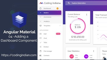 Angular Material| 04 | Adding a Dashboard Component | codingindian.com