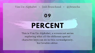 Vim Un-Alphabet 09: Percent Sign