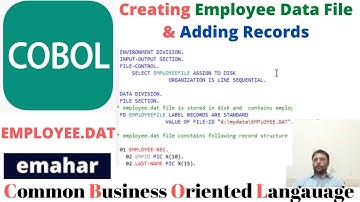 Creating Employee Data File & Adding Records |COBOL
