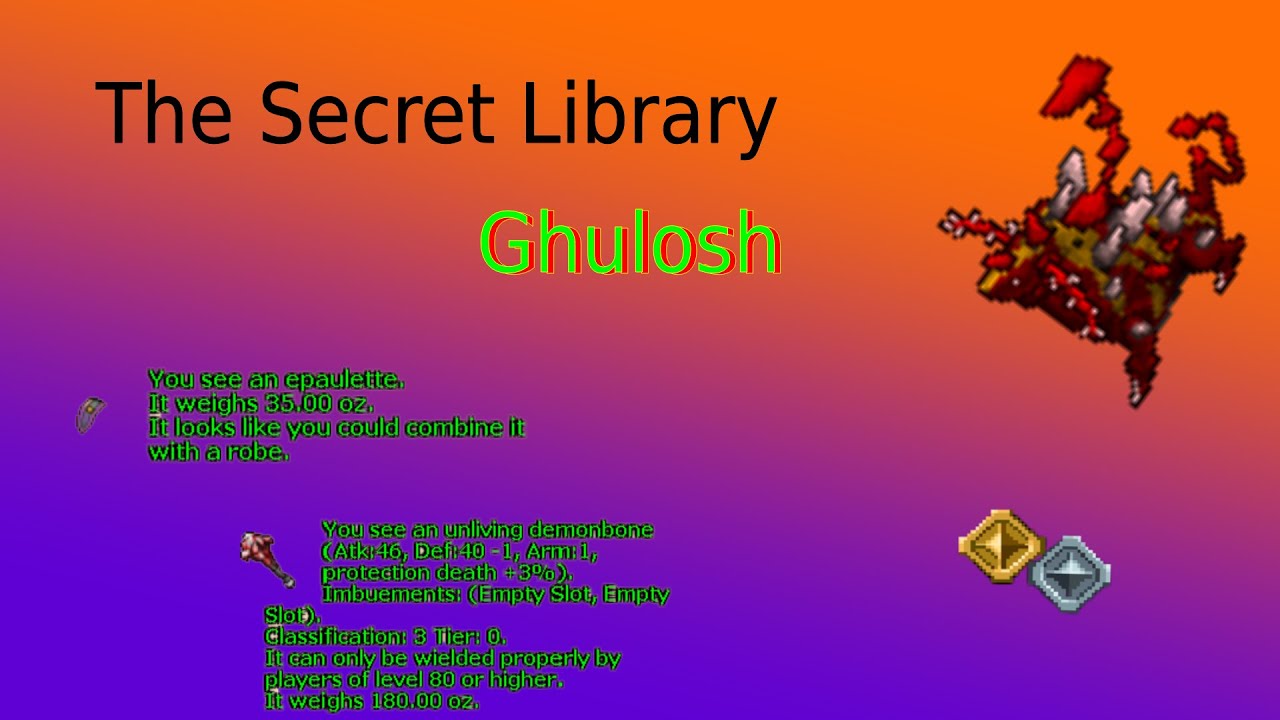 Tibia 2018 The Secret Library Quest Falcon boss : Grand Master