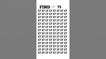 try to find this number 71 within 5 second 🧐🧐🧐##shorts #quiz_master01