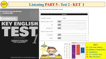 KET 1 Listening Part 5 Test 2 (Transcript + Key)