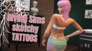giving sims BAD tattoos! | Sims 4 *NEW* Businesses & Hobbies Expansion