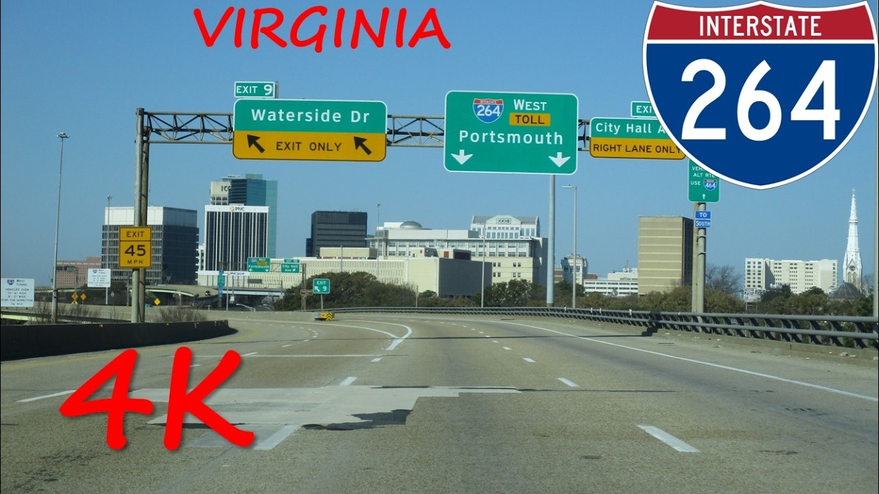 ⁴ᴷ Interstate 264/Virginia Beach Expressway westbound [4K VIDEO] - YouTube