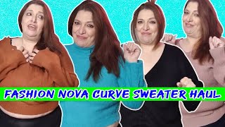 Fashion Nova curve sweater haul | Plus size curvy girl try on haul | discount code 25% off