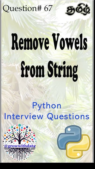 தமிழில் - Python: Remove Vowels from a String | Python Interview ...