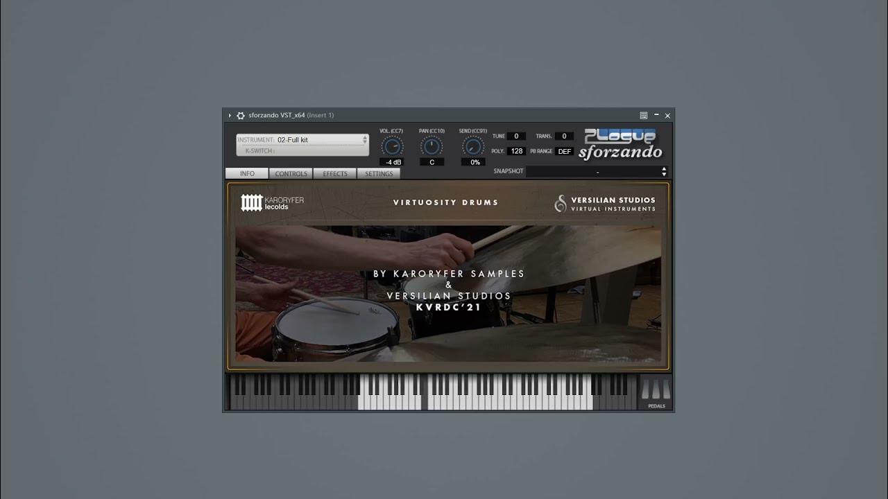 Virtuosity Drums free jazz drum samples by Versilian Studios and