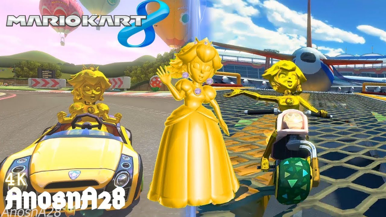 Mario kart 8 Gold Peach [4K] YouTube