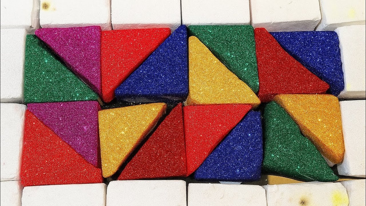 Fresh and Deep Dyed GymChalk Blocks and triangles #asmr 