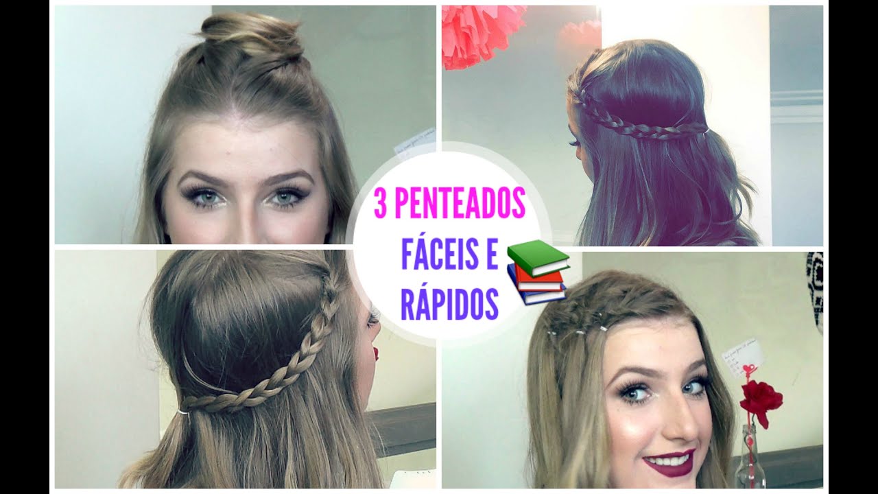 3 Penteados Fáceis e Rápidos ♡ VOLTA ÁS AULAS