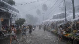 EXTREME WEATHER⛈️ Super Big Rainstorm hit Wet Soil Village | Overcoming Insomnia | 99% Very Soothing