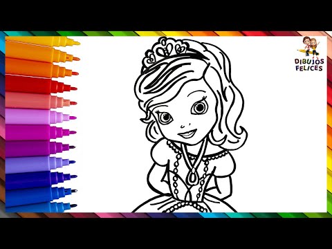 Dibuja y Colorea A La Princesa Sofia 👸👑 Dibujos Para Niños