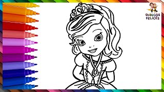 Dibuja y Colorea A La Princesa Sofia ?? Dibujos Para Niños - YouTube