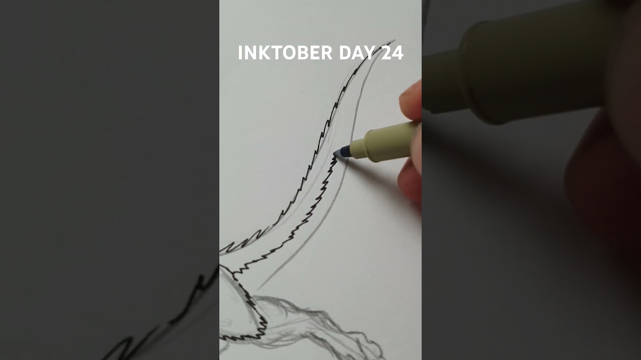 INKTOBER DAY 24 Cryolophosaurus 