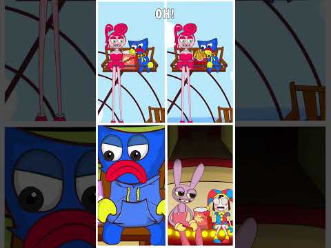 Candy Crash Meme 4 var : Huggy Wuggy + Mommy Long Legs + Pomni and Jax #poppyplaytime #digitalcircus