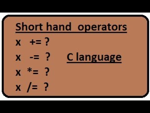 Use of short hand operators in C language