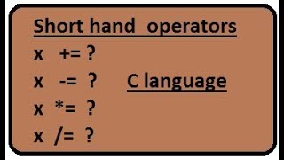 Use of short hand operators in C language