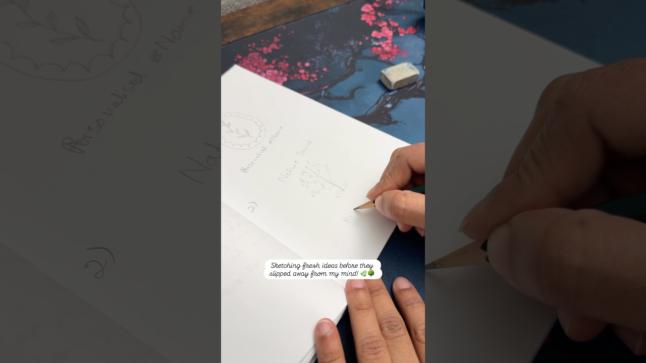 Sketching ideas for nature journal cover before they slip away from my mind 