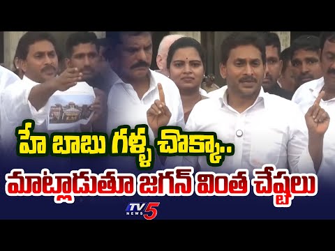 మాట్లాడుతూ జగన్ వింత చేష్టలు | Ys Jagan Behaviour Infront Of Media at Narsipatnam | TV5 News - TV5NEWS