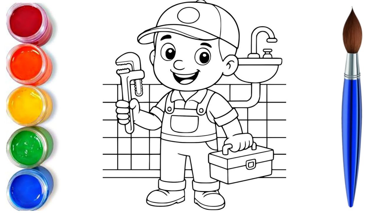 How to draw easy plumber | easy drawing step by step for kids
