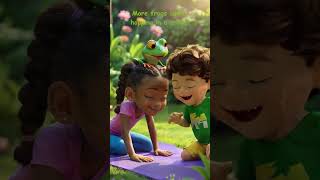 Frogs Join Yoga Time! 🐸 Funny Kids & Frogs Yoga Dance | Silly Animal Short #viralshorts