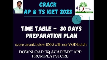 30 DAYS TIME TABLE TO CRACK ICET 2023 // TARGET RANK BELOW 500 // ICET PREPARATION PLAN