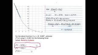 Example: Use the difference Quotient to Esimate the Derivative at a Point